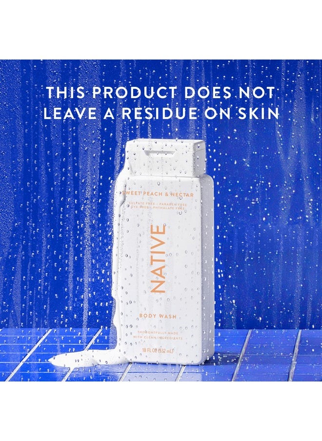 native - Body Wash Contains Naturally Derived Ingredients | For Women & Men, Sulfate, Paraben, & Dye Free Leaving Skin Soft And Hydrating | Sweet Peach & Nectar 18 Oz - 2 Pk - Image 1