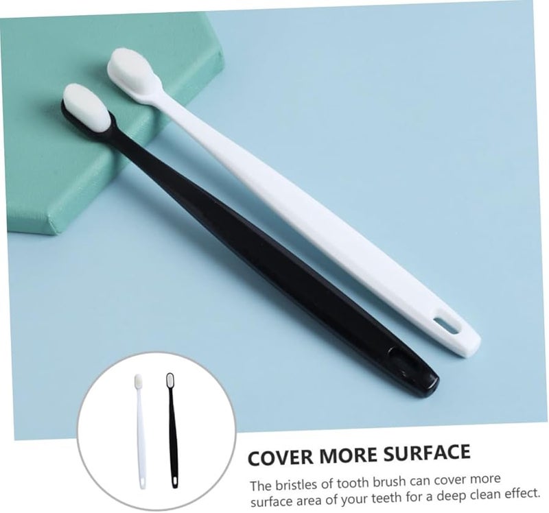فرشاة أسنان ناعمة للكبار 2 حزمة ناعمة جدًا صغيرة للسفر للعناية باللثة أزرق - Image 5