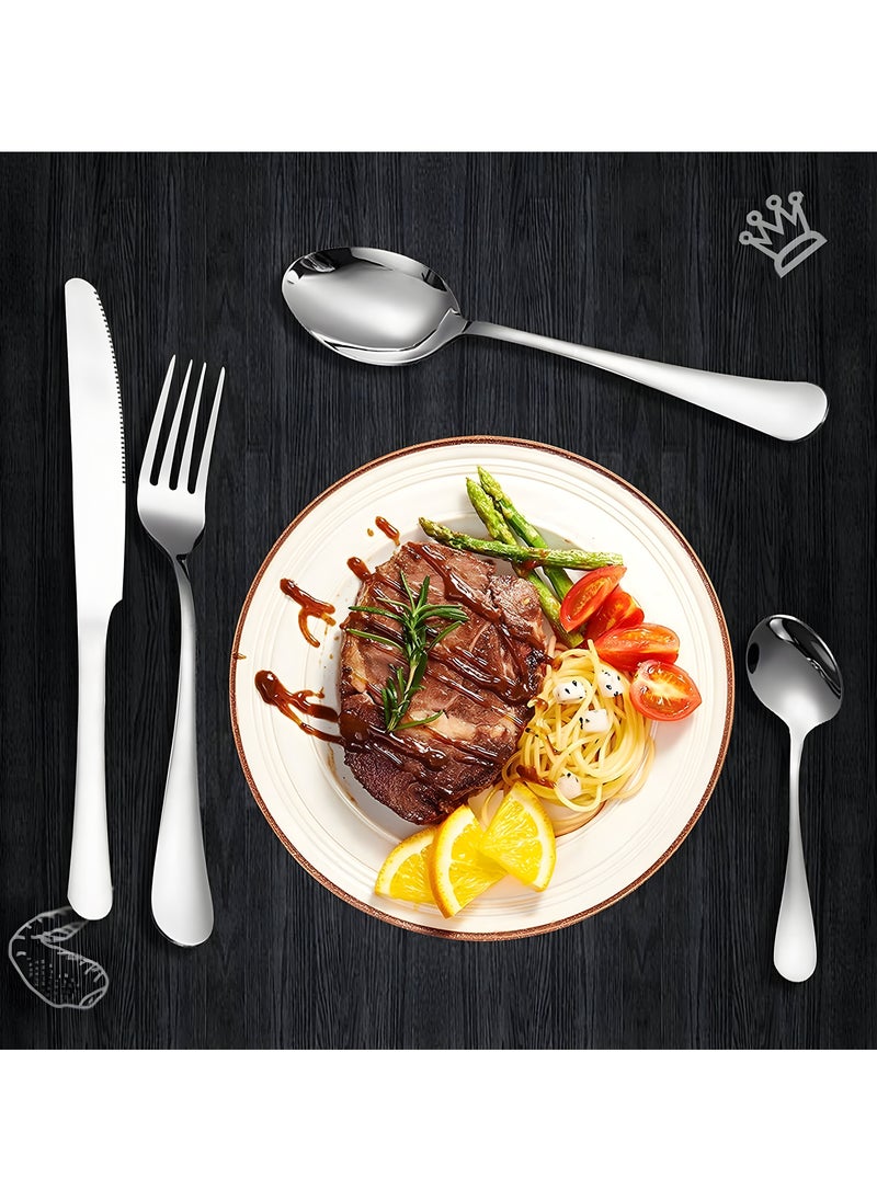 NextWave - Cutlery Set 24 Pieces Tableware Set with Holding Stand Flatware Set with Knife Fork Spoon طقم أدوات طعام Perfect For Home Hotel Restaurant & More - Image 1