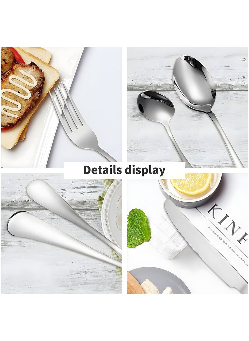 NextWave - Cutlery Set 24 Pieces Tableware Set with Holding Stand Flatware Set with Knife Fork Spoon طقم أدوات طعام Perfect For Home Hotel Restaurant & More - Image 1