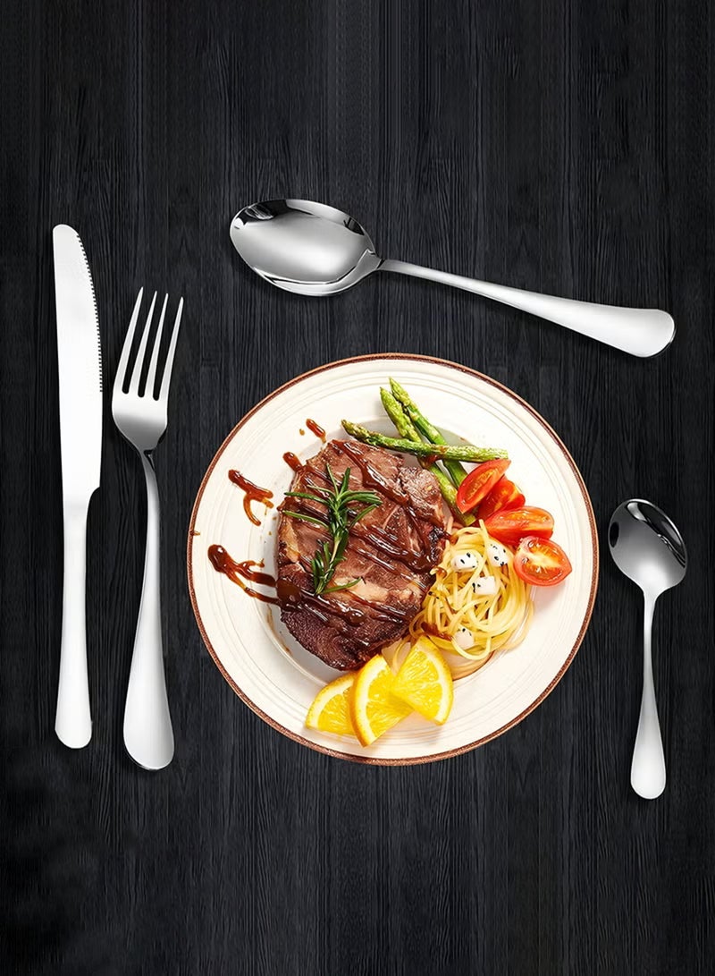 NextWave Cutlery Set 24 Pieces Tableware Set with Holding Stand Flatware Set with Knife Fork Spoon - Perfect For Home Hotel Restaurant & More - Image 2