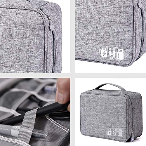DENSITY COLLECTION Travel Electronics Accessories Organizer Bag- Waterproof Cable Organizer Bag with 3 Removable Dividers, Padded Gadget Carrying Case for Cables - Image 4