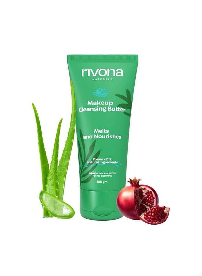 RIVONA NATURALS Makeup Cleansing Balm | Gently Removes Make-Up & Hydrates | Removes Excess Oil & Dirt Enriched With 12 Active Herbs |All Skin Types |100G  - Image 1