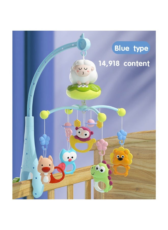 الصمت الدوار المحرك لعب الحضانة, التحكم عن بعد الروتاري الراتلز, لعب الأطفال مع الضوء والموسيقى,360 درجة الدوار,الراحة لعب سرير جرس للطفل 0-3, 6-9 شهر حديث الولادة هدية (أزرق) - Image 1