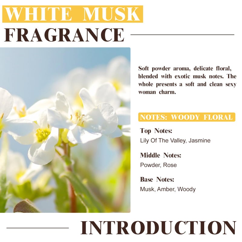 EUQEE White Musk Fragrance Oils for Home Aromatherapy, Premium Fragrance Oil with Glass Dropper for Diffusers, Candle & Soap Making, Bath Bombs (2.02 Fl oz/60 ml) - Image 5
