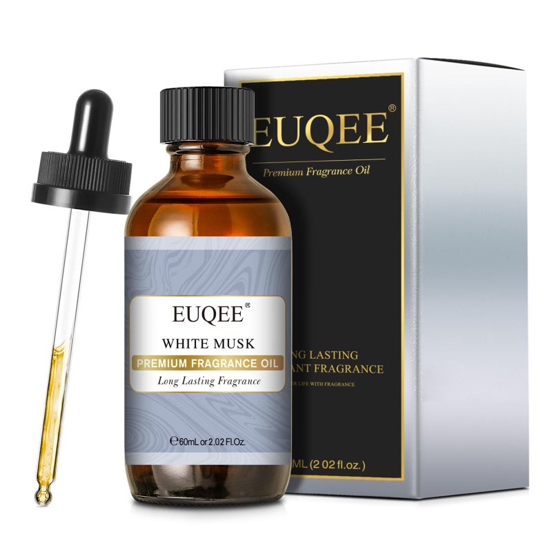 EUQEE White Musk Fragrance Oils for Home Aromatherapy, Premium Fragrance Oil with Glass Dropper for Diffusers, Candle & Soap Making, Bath Bombs (2.02 Fl oz/60 ml) - Image 2