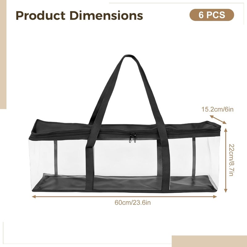 Dvd Organizer: 6 Cd Storage Bags, 240 Dvd Capacity, Clear Window, Portable With Handles - Image 3