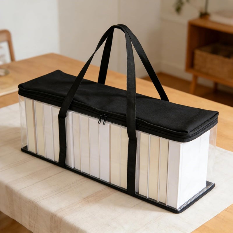 Dvd Organizer: 6 Cd Storage Bags, 240 Dvd Capacity, Clear Window, Portable With Handles - Image 5