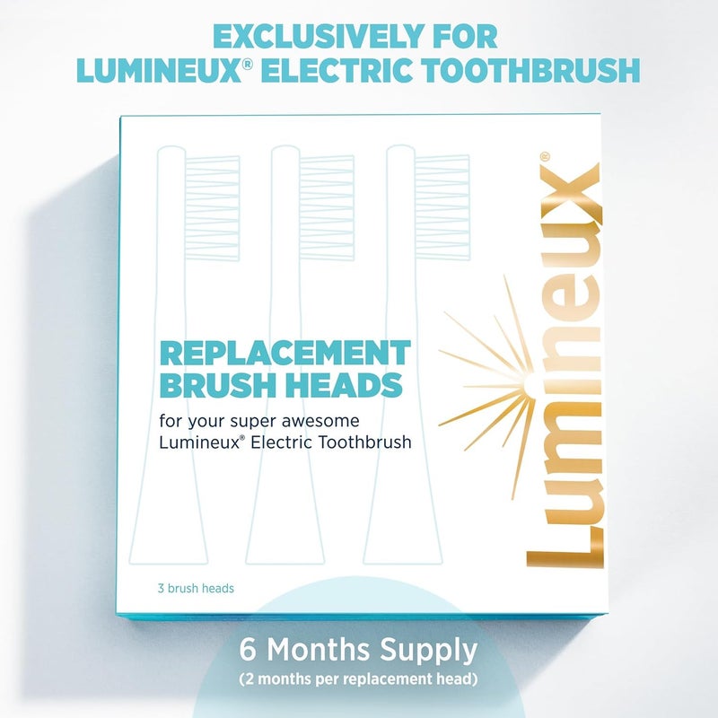 Lumineux Bamboo Replacement Heads 3 Pack - Exclusive to Lumineux Sonic Electric Toothbrush - Soft Bristle Bamboo Heads - Made with Eco Loving Renewable Bamboo - Image 2