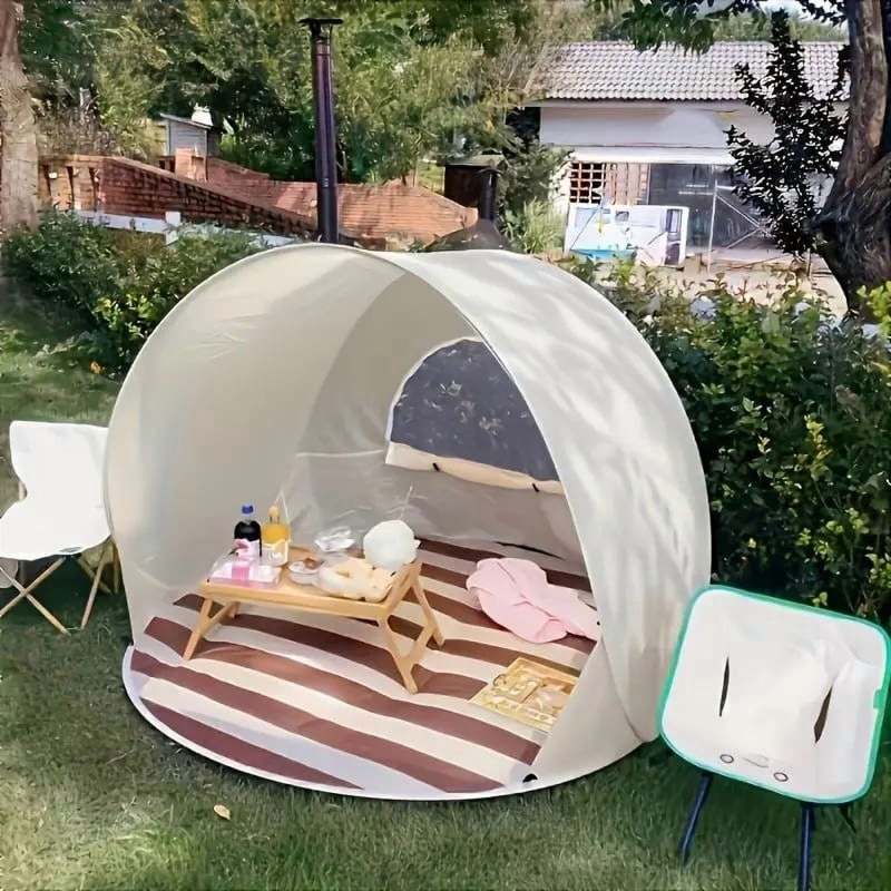 Popup Tent: 3-4 People UV Protection Quick Setup - Spacious Weather-Resistant Outdoor Shelter for Family Camping Beach Trips Picnics - Image 5