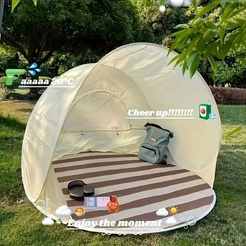 Popup Tent: 3-4 People UV Protection Quick Setup - Spacious Weather-Resistant Outdoor Shelter for Family Camping Beach Trips Picnics - Image 3