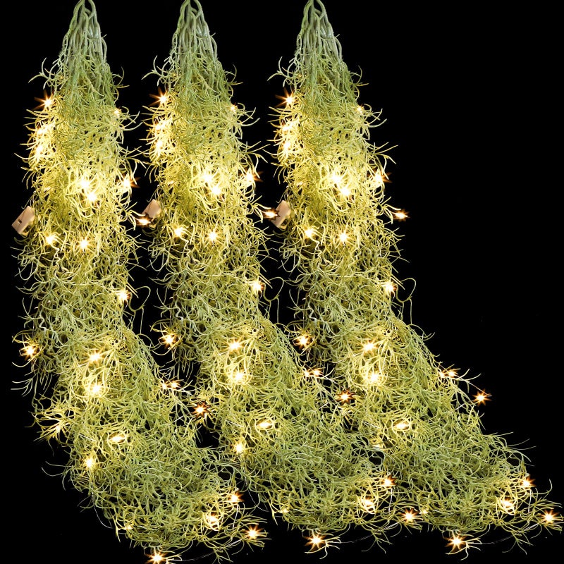 3 Packs LED Artificial Hanging Plants 36 ft Fake Hanging Plant Ivy Vine Fake Leaves Greeny Chain Wall Home Room Garden Wedding Garland Outside Decor Basket Not Included Vines Moss