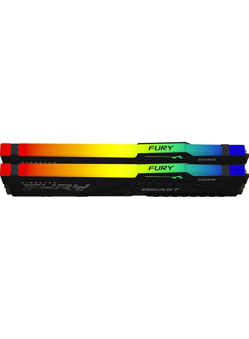 Kingston Fury Beast Black RGB (2x8GB) 5200MT/s DDR5 CL40 DIMM Desktop Gaming Memory Kit of 2 - KF552C40BBAK2-16 - Image 3