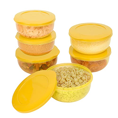 Cutting EDGE 900ml Eco-Storage Plastic Container & Organizer Set of 6 for Kitchen, Refrigerator, Lunch & Food Storage (Yellow) - Image 1