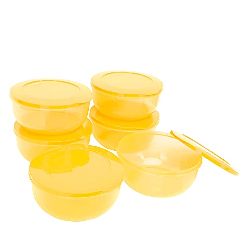 Cutting EDGE 900ml Eco-Storage Plastic Container & Organizer Set of 6 for Kitchen, Refrigerator, Lunch & Food Storage (Yellow) - Image 4
