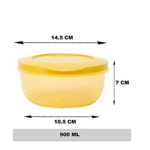 Cutting EDGE 900ml Eco-Storage Plastic Container & Organizer Set of 6 for Kitchen, Refrigerator, Lunch & Food Storage (Yellow) - Image 5