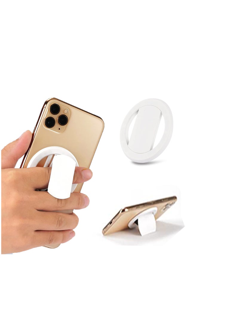 Barakah Magnetic Phone Ring Holder, Ultra-Thin 3mm Anti Drop Finger Kickstand Silicone Back Ring Cell Phone Grip Phone Stand for Magnetic Car Mount and Most Smart Phones and Tablets (White) - Image 2
