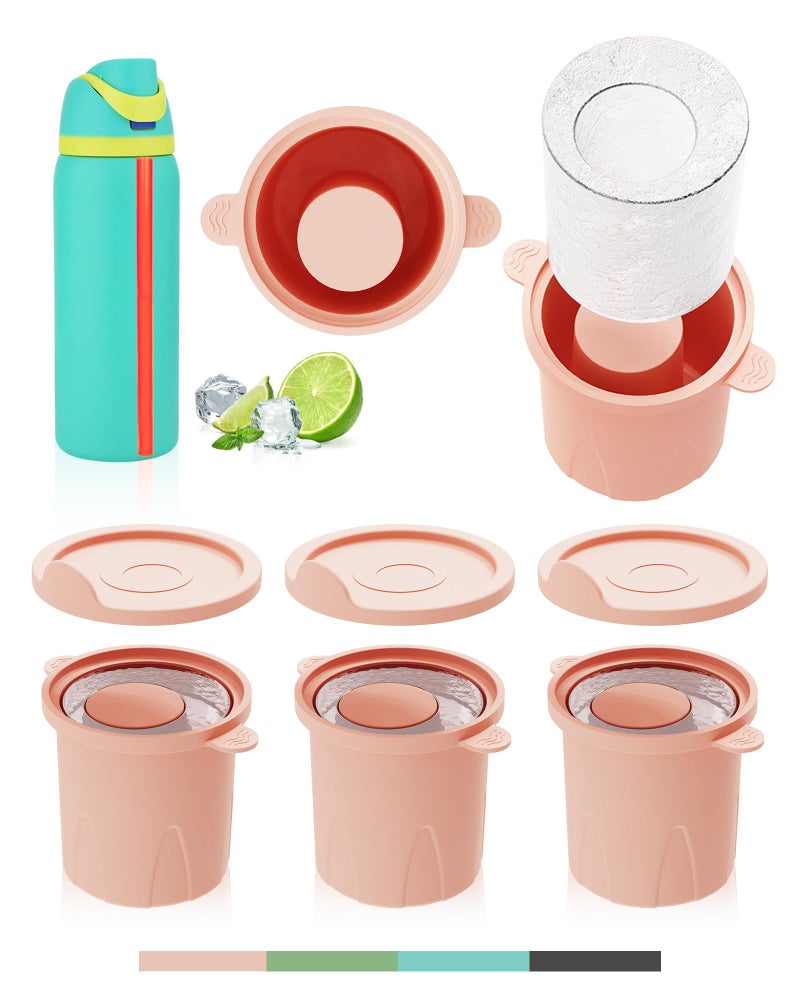 Ice Molds for Owala 2440oz Set of 3 FoodGrade Soft Silicone No White Residue Easy to Release Straw Placement Compatible with Owala FreeSip Keeps Drinks Cold Longer Pink
