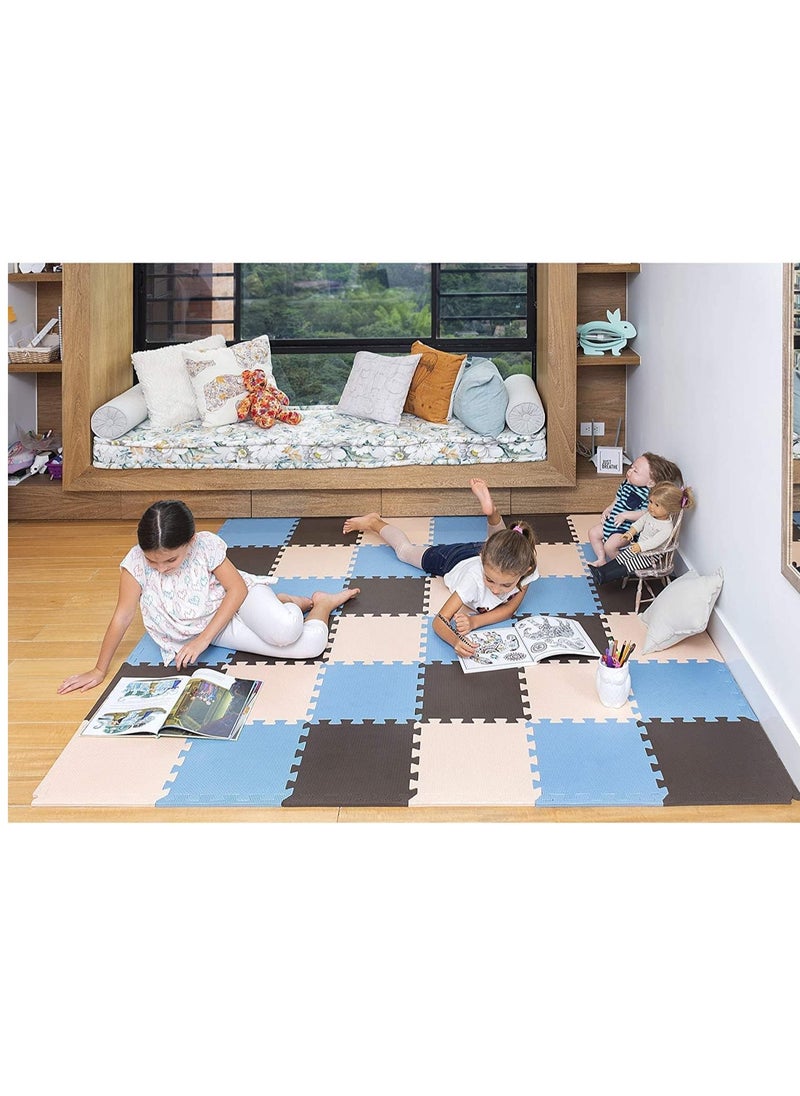 Cool Baby - Soft Non Toxic Baby Play Mat Colorful Jigsaw Puzzle PlayMat 16+2 Bonus Squares Foam Floor Mats for Kids and Babies EVA Foam Interlocking Tiles for Gym Nursery Playroom - Image 1