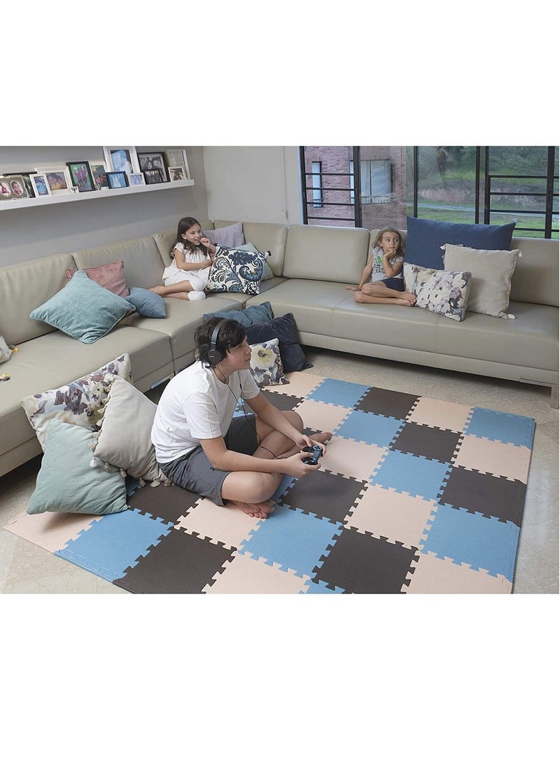 Cool Baby - Soft Non Toxic Baby Play Mat Colorful Jigsaw Puzzle PlayMat 16+2 Bonus Squares Foam Floor Mats for Kids and Babies EVA Foam Interlocking Tiles for Gym Nursery Playroom - Image 1