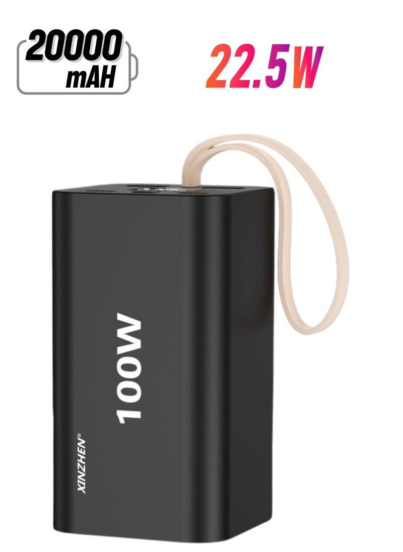 xinzhen - G20 20000mAh Power Bank PD100W with Fast Charging, LED Display, and Dual USB Black - Image 1