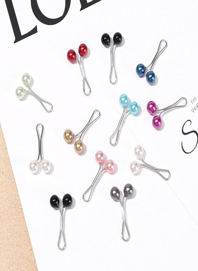 Weicoca 12pcs Multicolor Headscarf Pearl Pins Clips- U Shape Lady Muslim Scarf Shawl Clips-Scarf Shawl Clips Scarf Brooches Pin Jewelry Accessories-Women's Brooches and Pins(4Black&4White&4Gold) - Image 4