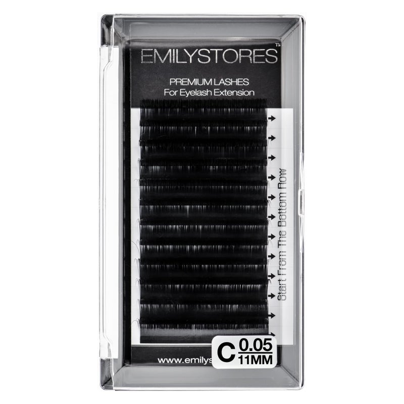 EMILYSTORES Lash Extensions 005mm Thickness C Curl 11mm Length Volume Eyelashes For Eyelash Extensions005C11mm