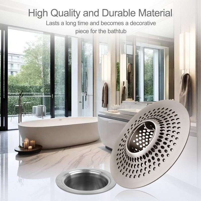 LEKEYE Shower Drain Hair Catcher/Bathroom Drain Cover/Bathtub Drain Strainer/Shower Stall Drain Protector(Brushed Nickel) - Image 5