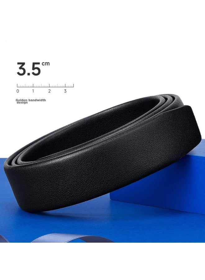 Laorentou Men's Genuine Leather Belt Without Buckle, Automatic Waist Belt, No Buckle, Body Belt Strip 115-125 - Image 3