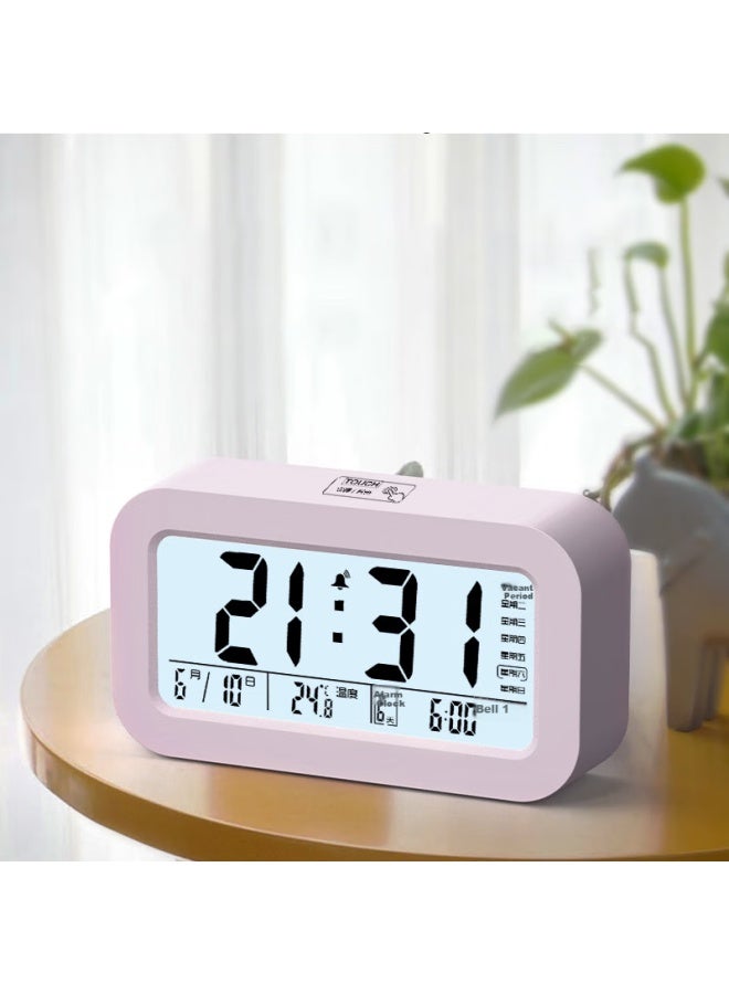 Compas Multifunctional Electronic Alarm Clock Student Special Wake-up Artifact Electronic Clock Student Children's Alarm Clock 801 Pink - Image 5