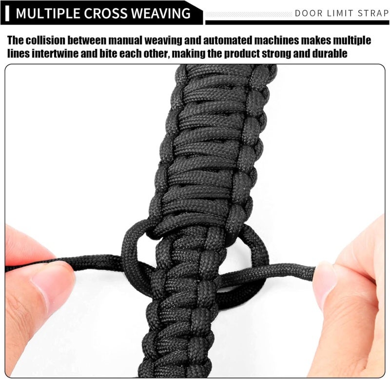 2 car door limit ropes, wear-resistant umbrella rope, hand-made webbing, anti-stretch door anti-sway stopper, suitable for Jeep Wrangler series models - Image 3