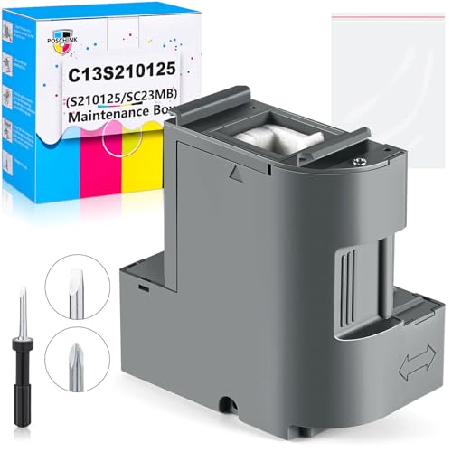 Poschink C13S210125 Maintenance Box Waste Ink Tank Replacement Compatible for Surecolor SC-F170 F100 F150 Printers (S210125/SC23MB) - Image 1