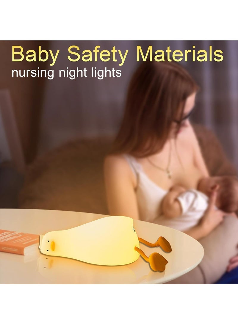 ELTRAZONE Lying Flat Duck Night Light, Cute LED Light Up Duck, Silicone Bedside Lamp with Touch Control Dimmable Rechargeable, Soft Night Light for Babies, Kids, Women – Perfect for Breastfeeding, Bedroom Decor, & Gifts - Image 4