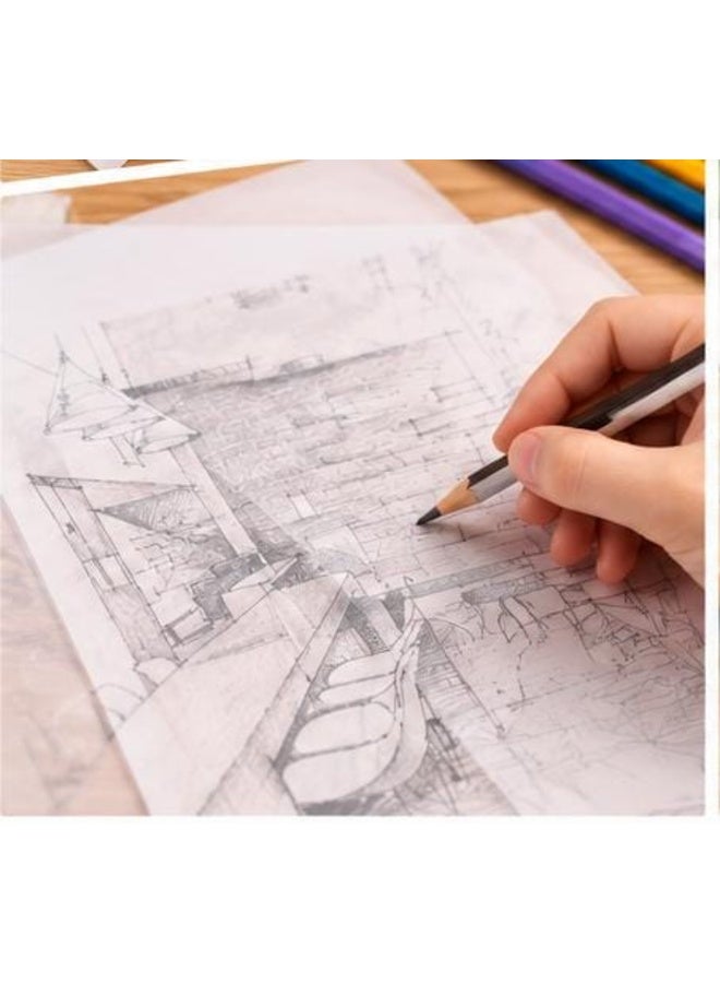 بلوك ورق شفاف للرسم والتتبع A4 – 50 ورقة، 90 GSM، مقاس 20 × 29 سم - Image 4