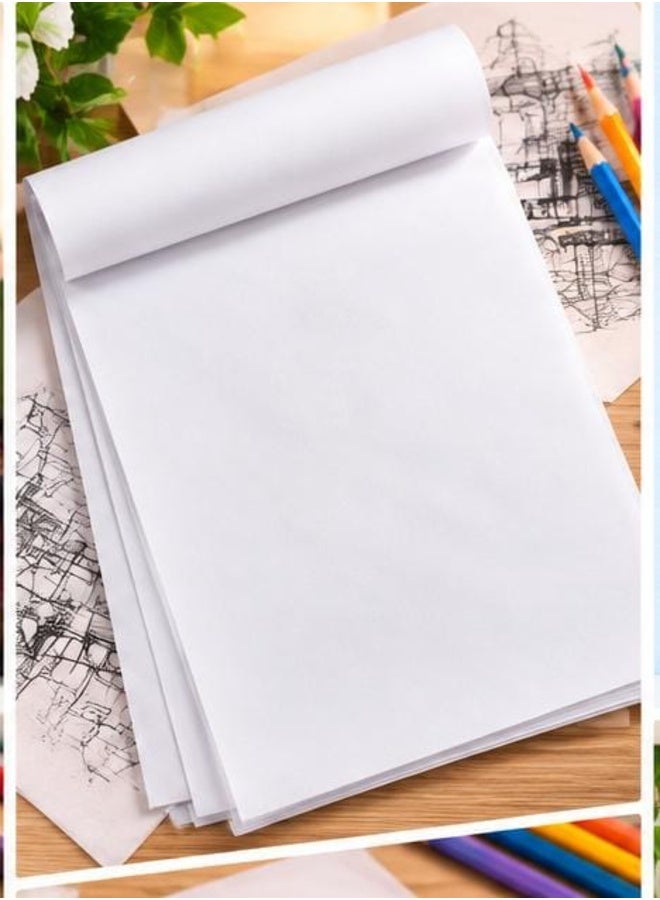 بلوك ورق شفاف للرسم والتتبع A4 – 50 ورقة، 90 GSM، مقاس 20 × 29 سم - Image 3