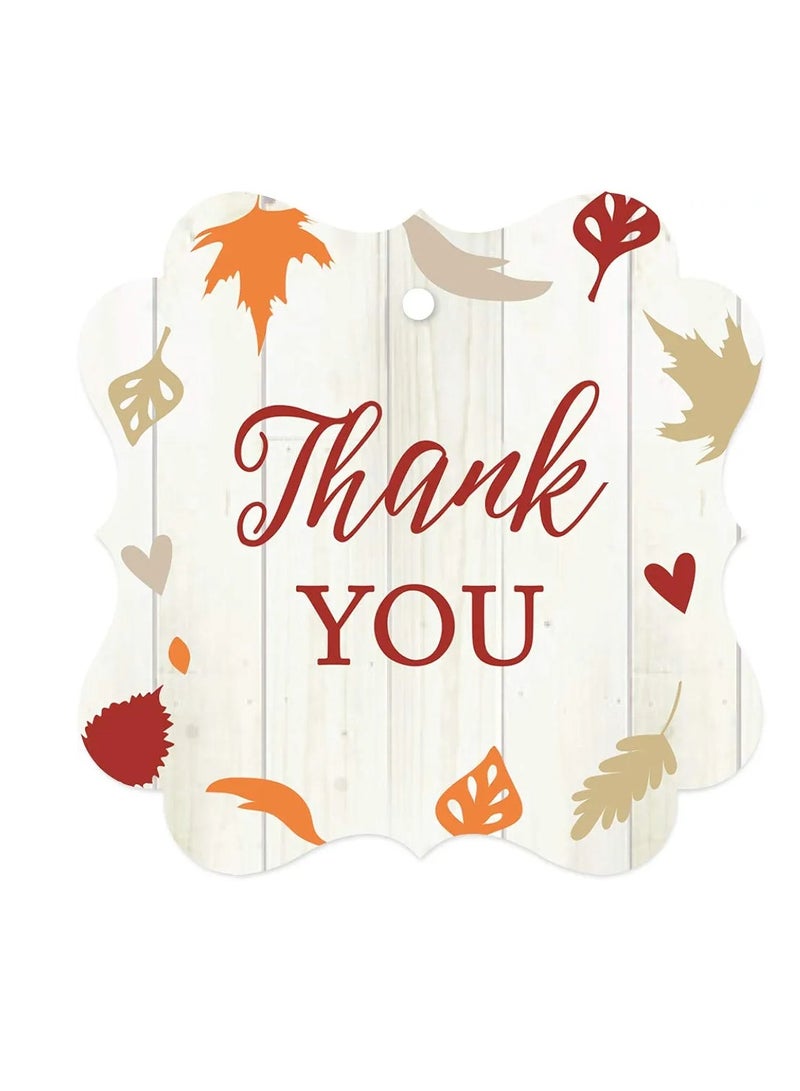 Generic Fallin' in Love Autumn Fall Leaves Wedding Party Collection, Fancy Frame Gift Tags, Thank You, 24-Pack - Image 1