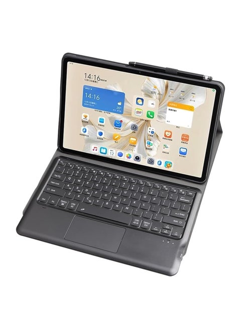 لوحة مفاتيح شاشة ملموسة بلوتوث متوافقة مع جهاز Honor Pad 9 12.1 بوصة 2024 - حالة لوحة مفاتيح مع دعامة قلم حماية لجهاز Honor Pad 9 للجهاز اللوحي.