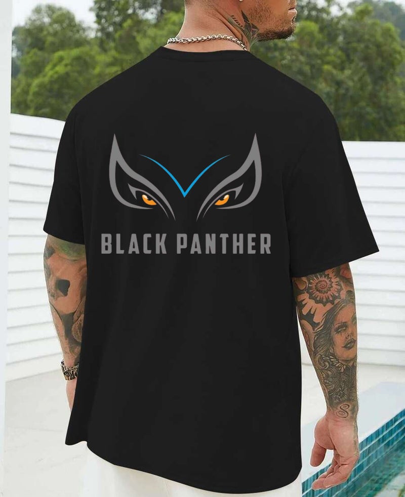 DIVIS Black Graphic Back Print T-Shirt for Men - Image 1