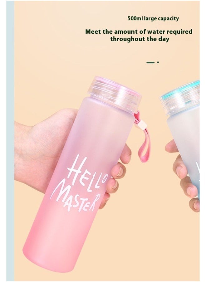yongsheng Outdoor Drinkware Water Bottle Multicolour，Borosilicate plastics Water Bottles Leak Proof & Reusable with Carry Loop（500ml）  - Image 3