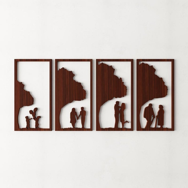 ماركتنا لوحة ديكور خشبية مودرن بنقشة حب بمقاس 50x104 سم - Image 2