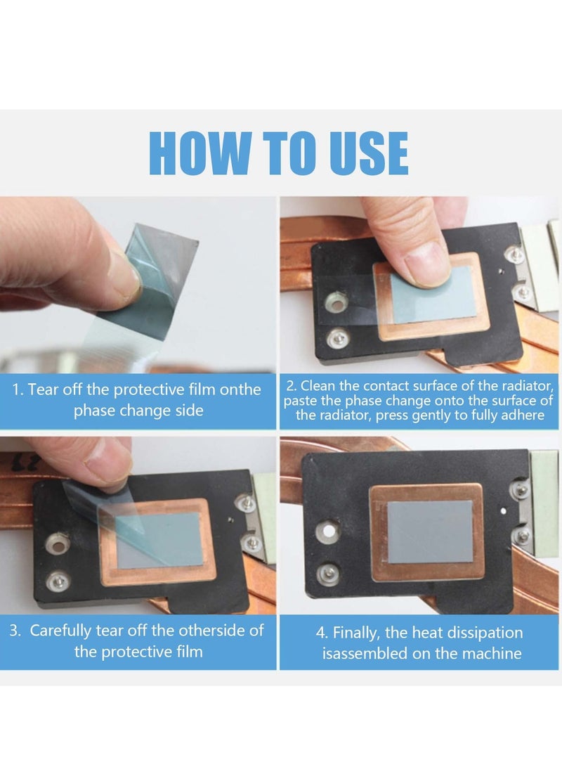 Phase Change Sheet Thermal Conductive PTM7950, 40x80x0.2mm, 8.5W/mK CPU Silicone Grease Thermal Pad for Laptop, GPU, Game Machine (40x80mm) - Image 2