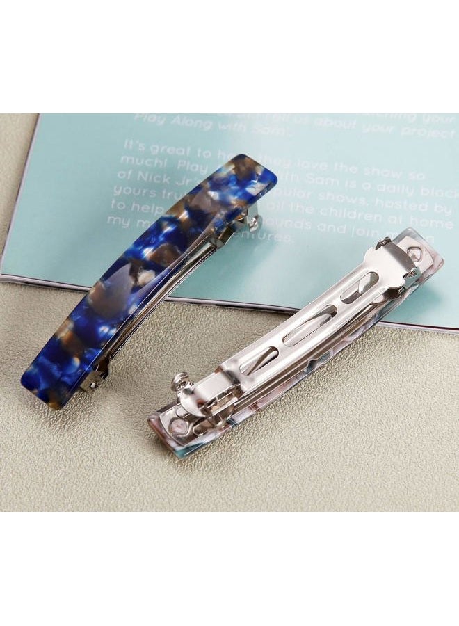 Eyegla 2PCS French Design Hair Barrette Tortoise Shell Celluloid Rectangle Hair Clips for Women - Image 5