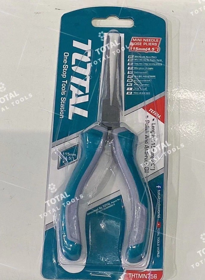 TOTAL Mini Needle Nose Plier 115mm THTMN756 - Image 3