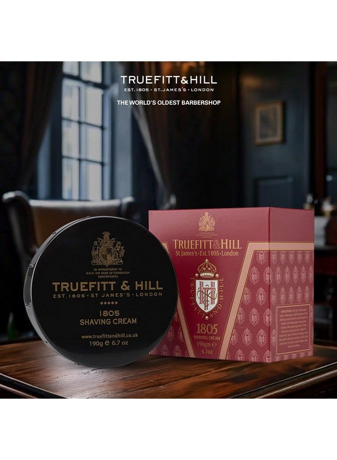 Truefitt & Hill 1805 Shaving Cream For men | 190gm Bowl |All Skin Type | Glycerine based |Smooth Razor Glide|Rich Lather|Contains Essential Oils | All Natural - Image 2