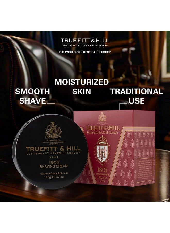 Truefitt & Hill 1805 Shaving Cream For men | 190gm Bowl |All Skin Type | Glycerine based |Smooth Razor Glide|Rich Lather|Contains Essential Oils | All Natural - Image 3