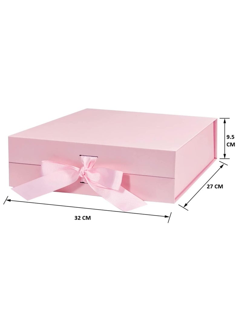 Luxury Magnetic Gift Box, Pink Large Gift Box with Ribbon,Folding Gift Boxes for Presents With Lid, Suitable for Festival, Birthday, Anniversary, etc