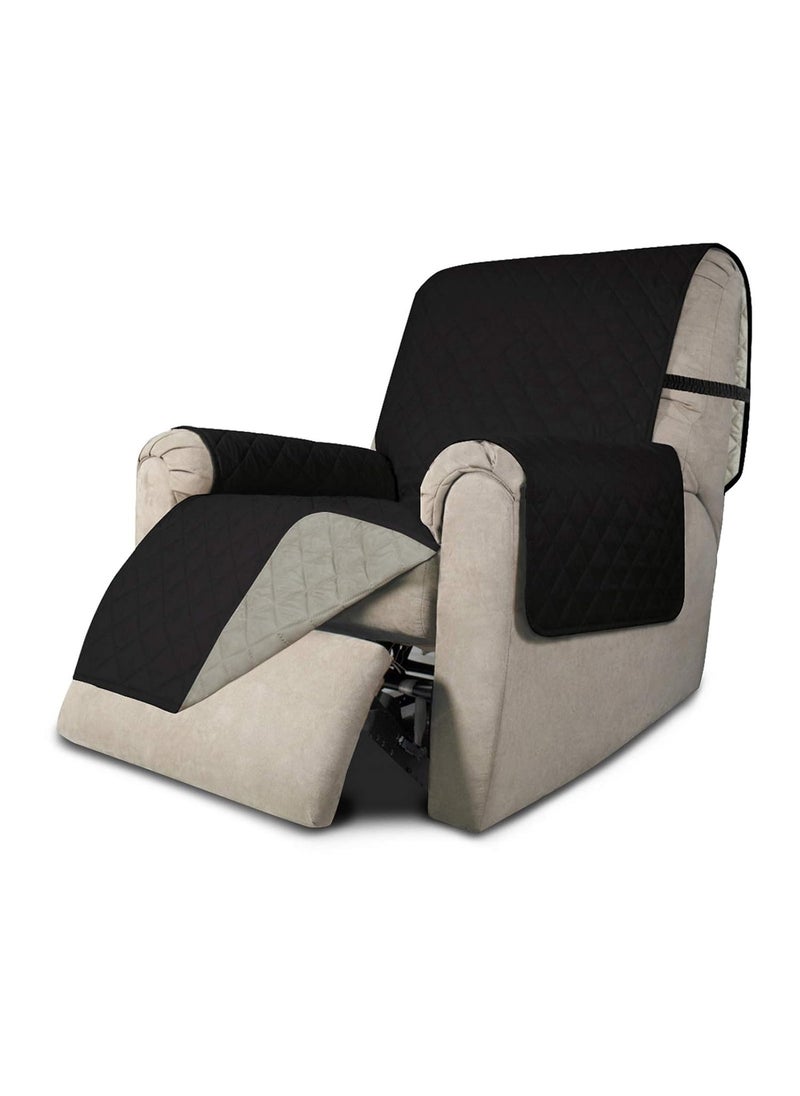 Easy-Going - Easy-Going Recliner Sofa Slipcover Reversible Sofa Cover Water Resistant Couch Cover Furniture Protector with Elastic Straps for Pets Kids Children Dog Cat (Recliner, Black/Beige) - Image 1