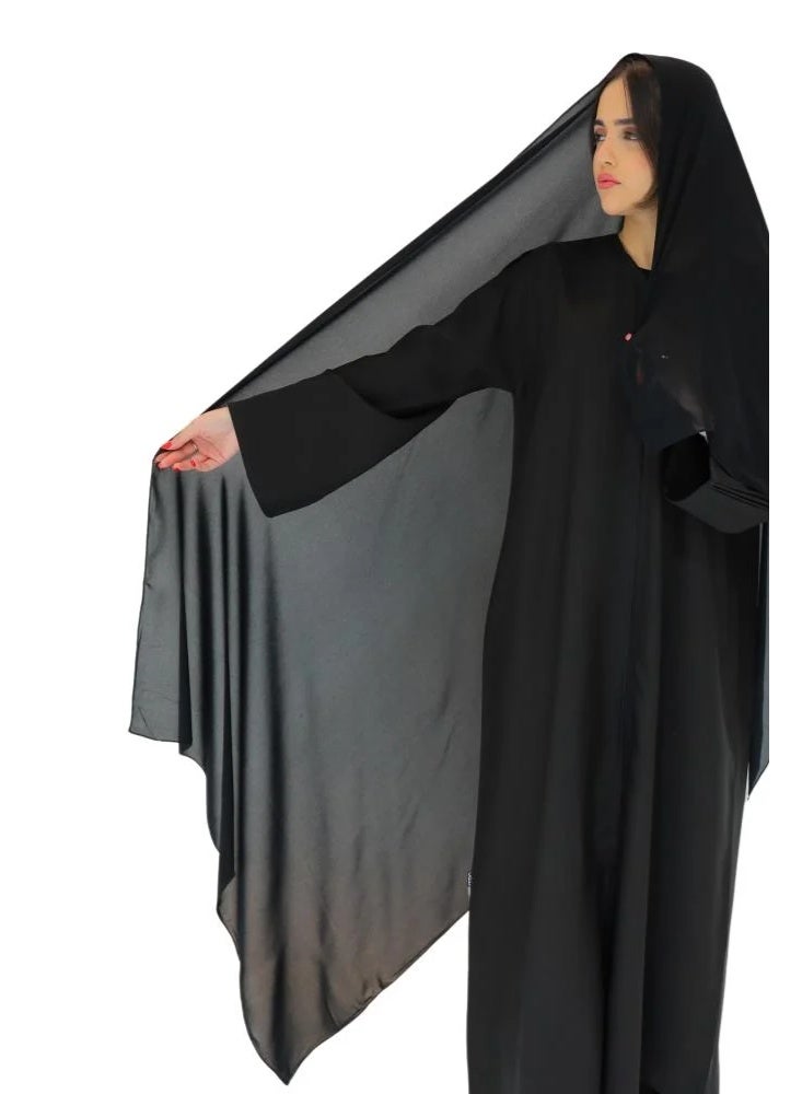 BHNS Two-meter by one-meter headscarf, Malaysian khimar, long black headscarf, large black headscarf, long Islamic headscarf, chiffon headscarf, Umrah headscarf, royal headscarf, abaya headscarf, modest headscarf, long wrap headscarf, wrap headscarf, fixed headscarf, long women's headscarf, laser-cut headscarf, Umrah headscarf, long plain black headscarf, Saudi chiffon headscarf, veil headscarf, modest headscarf - Image 2