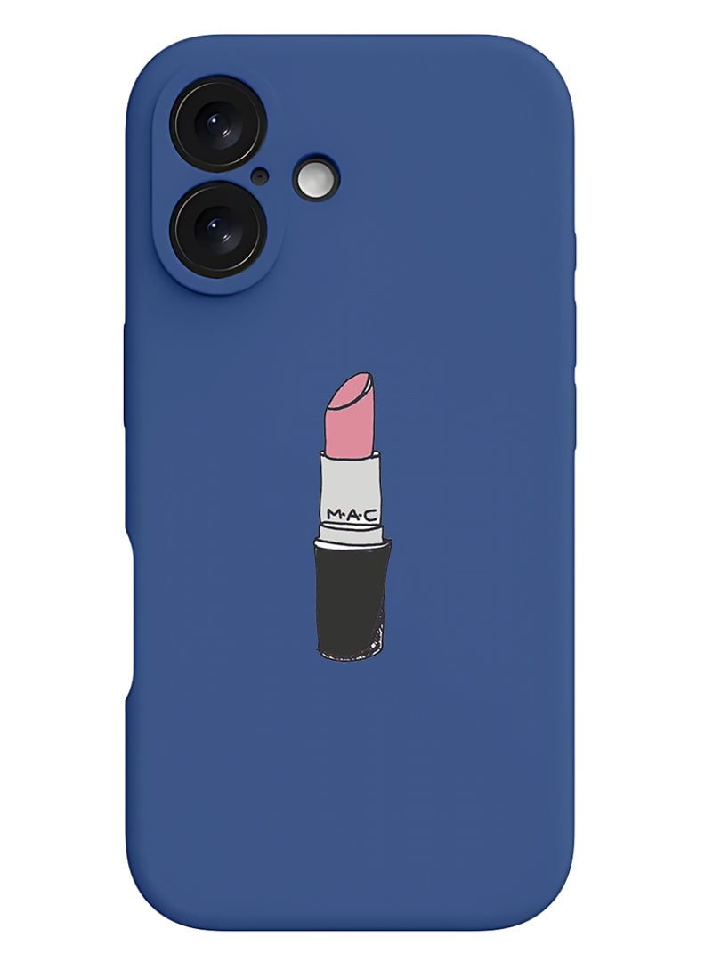 Theodor Protective Slim Fit Case Liquid Silicone Cover with Full Body Protection Anti-Scratch Shockproof Case For Apple iPhone 17 (Blue) Lipstick - Image 1