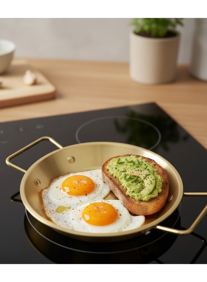 زوبا طاسة من الستانلس ستيل، لون ذهبي،  مقاس 20 سم، مع مقبضين مريحين. تتميز بتصنيع متين. العبوة تحتوي على قطعة واحدة - Image 4